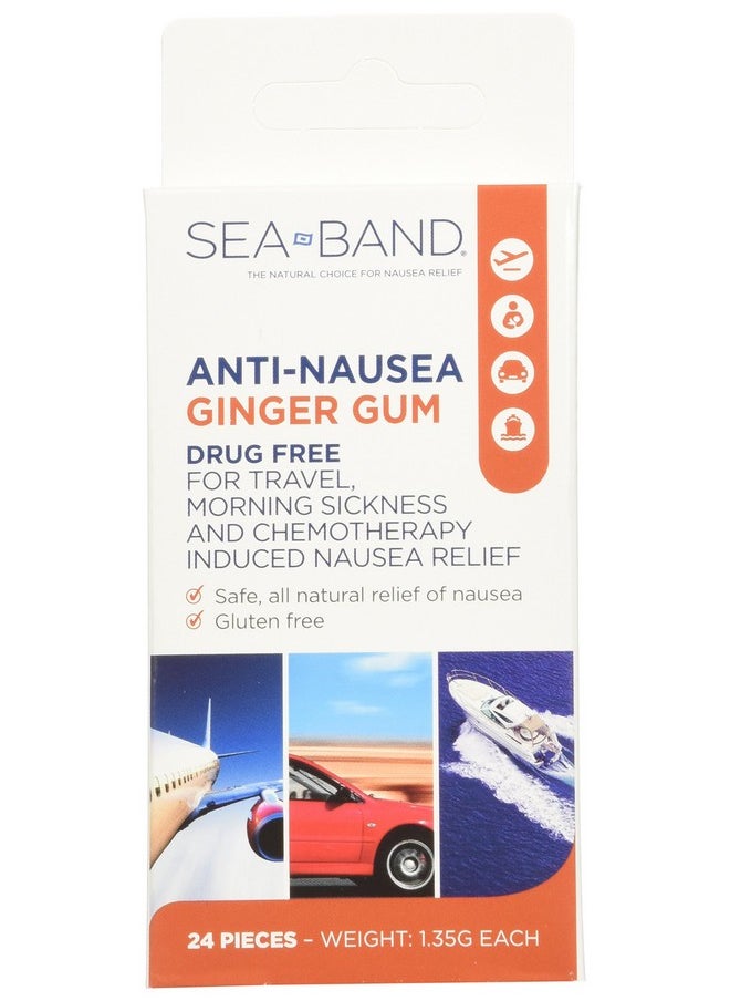 Sea-Band - Anti-Nausea Ginger Gum, 24 Count (Pack Of 3) - Image 1