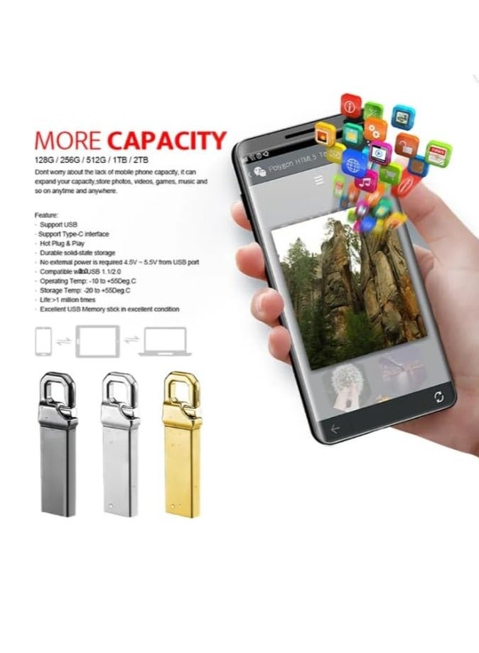 U disk 3.0 interface metal U disk cross-border high-speed USB disk large capacity pendrive USB flash drive (128G) - Image 3