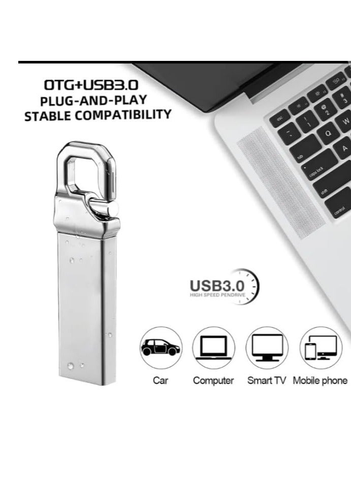 U disk 3.0 interface metal U disk cross-border high-speed USB disk large capacity pendrive USB flash drive (128G) - Image 2