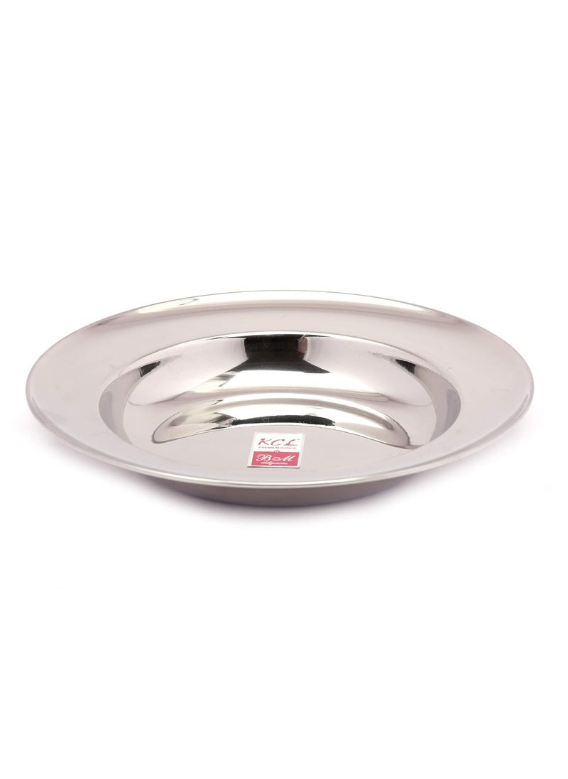 KCL KCL Stainless Steel Soup PlatesBreakfast PlatesIdly Plates Dimension 10 Inches Depth 1 inches Set of 6 Quantity  - Image 2