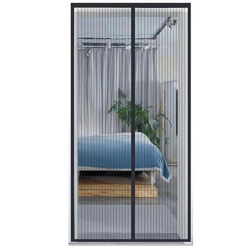 Polyester Magnetics Screen Door Fly Screen Door Net Screen Curtain Full Frame Adhesive Tape Keeps Mosquitoes Bugs Out - Image 1