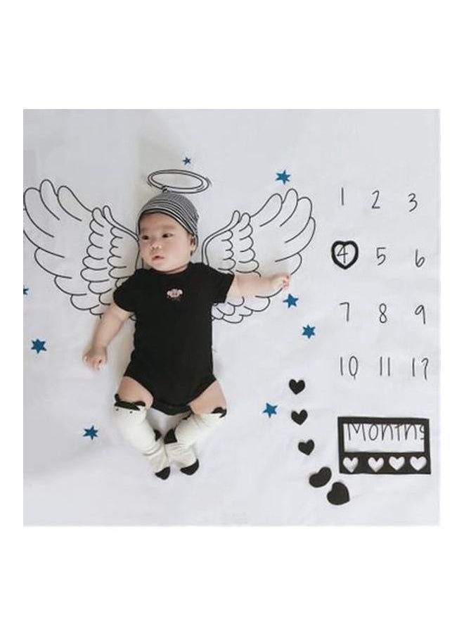 Y&D Milestone Baby Month Printed Soft Photography Prop Blanket 