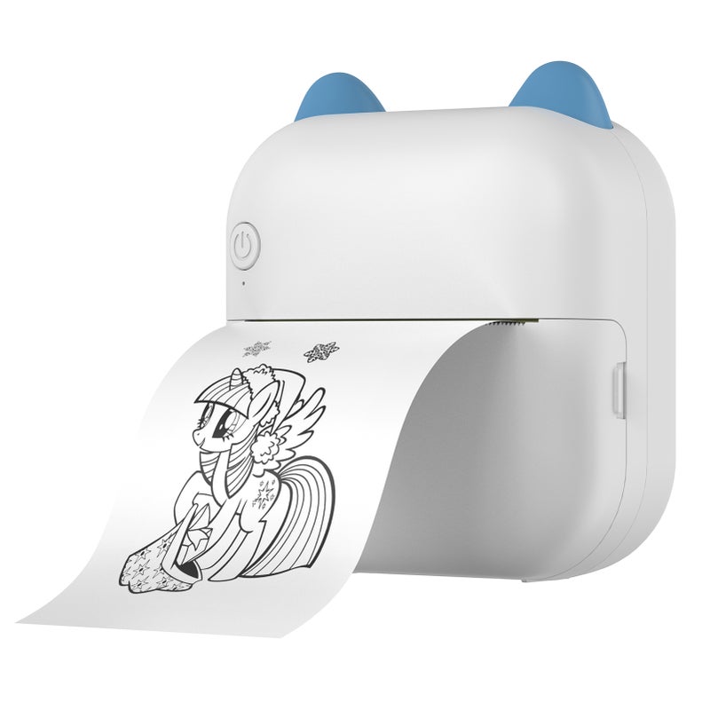 Mini Thermal Printer Multifunction Portable Sticker Maker Instant Photo Inkless Printing Support BT Connection for Smartphone with 9 Paper Rolls 57mm + 5 Self-Adhesive Paper Rolls Compatible with iOS Android System for Picture Receipt Memo Note Label - Image 2