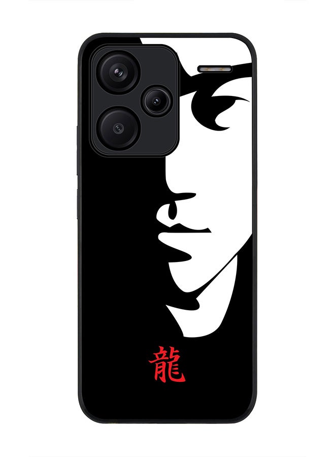 Stylizedd Rugged Black Edge Case for Xiaomi Redmi Note 13 Pro Plus, Slim fit Case Flexible Anti Drop TPU Gel Thin Cover -  Tibute - Bruce Lee (Black) - Image 1
