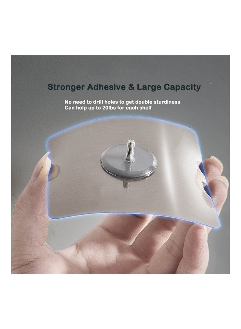 SYOSI 2 Pack Shower Caddy Shelf, No Drilling Traceless Adhesive Shelf Wall Mounted, Storage Organizer Rack Basket for Bathroom, Lavatory, Washroom, Restroom, Shower, Toilet, Kitchen Black - Image 5