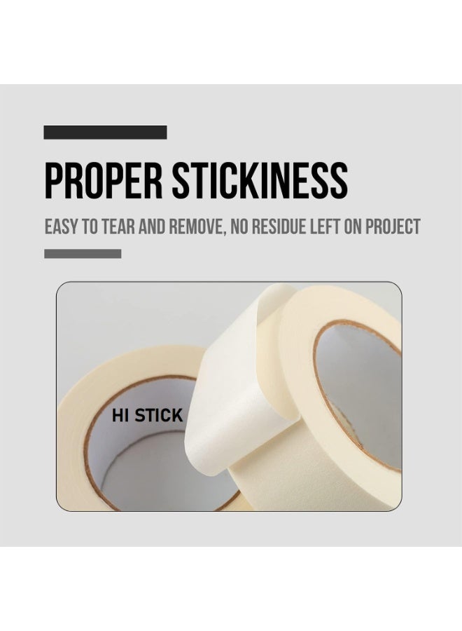 HI STICK Hi-Stick Masking Tape 2 Inch x 25 Yards (24 Pack) – Strong Adhesive, No Residue, Clean Removal, Ideal for Painting, Decorating, DIY, Stationery & Crafts – Made in UAE - Image 5