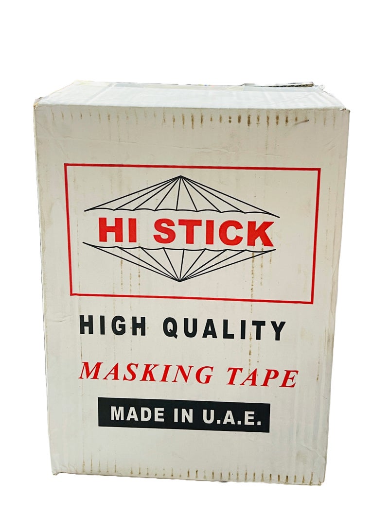 HI STICK Hi-Stick Masking Tape 2 Inch x 25 Yards (24 Pack) – Strong Adhesive, No Residue, Clean Removal, Ideal for Painting, Decorating, DIY, Stationery & Crafts – Made in UAE - Image 1