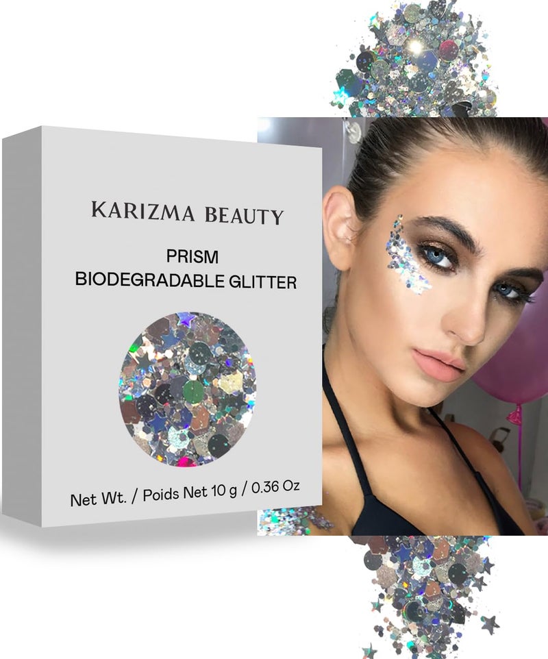KARIZMA Prism Biodegradable Chunky Glitter  Karizma Beauty Bio Glitter Eco Glitter Face Glitter 10g 