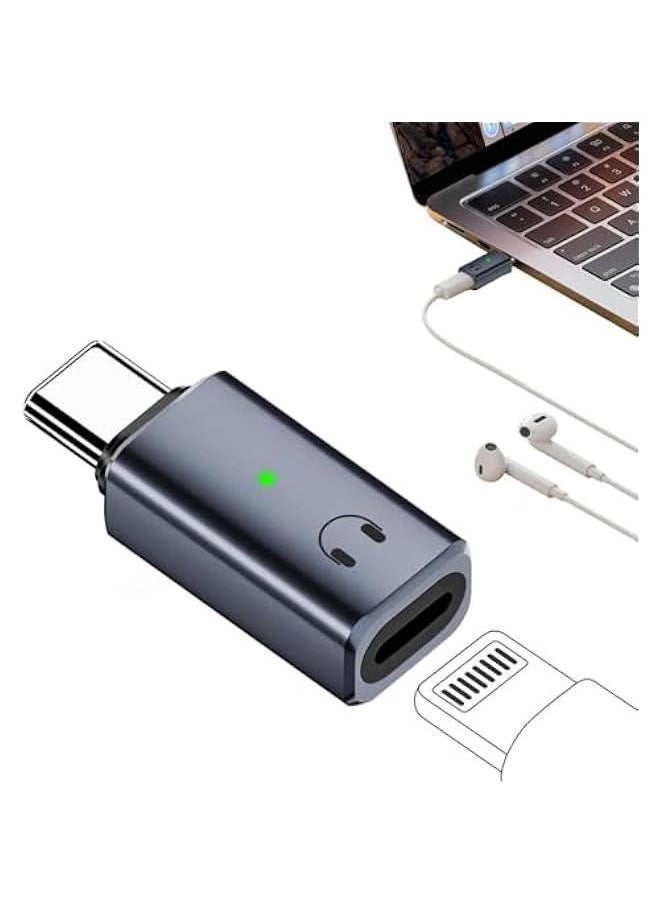 Generic - Cpatible for USB C to Lightning Audio Adapter,USB C to Lightning Headphone Converter with Indicator Light,Lightning to USB C Adapter for iPhone 15 Series,MacBook and More USB-C Devices-A - Image 1