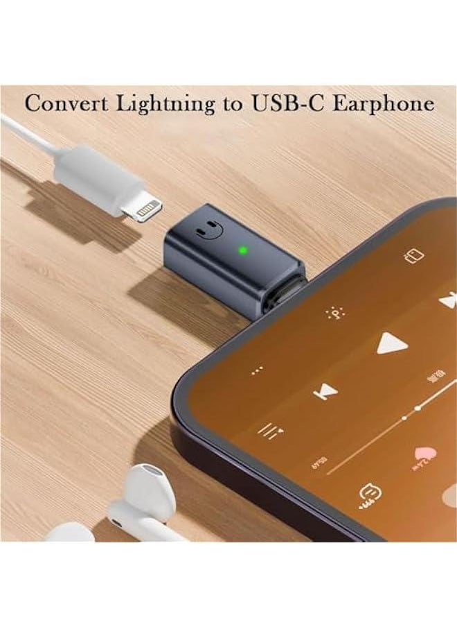 Generic - Cpatible for USB C to Lightning Audio Adapter,USB C to Lightning Headphone Converter with Indicator Light,Lightning to USB C Adapter for iPhone 15 Series,MacBook and More USB-C Devices-A - Image 1