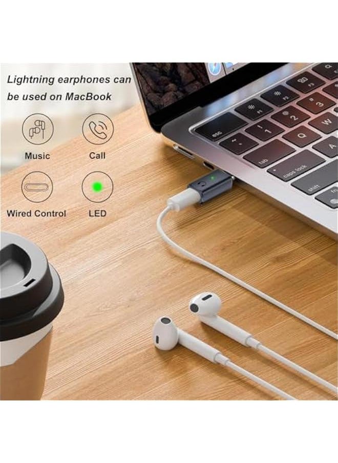 Generic - Cpatible for USB C to Lightning Audio Adapter,USB C to Lightning Headphone Converter with Indicator Light,Lightning to USB C Adapter for iPhone 15 Series,MacBook and More USB-C Devices-A - Image 1