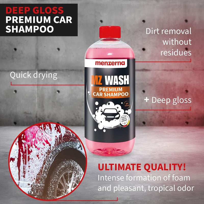 menzerna "MZ Wash" I Car Wash 1L I Premium Car Shampoo to Remove Dust, Dirt and Grime I Car Soap to Prep for Buffing & Polishing Compounds I Quick Dry and High Shine Finish I with a Tropical Scent - Image 2