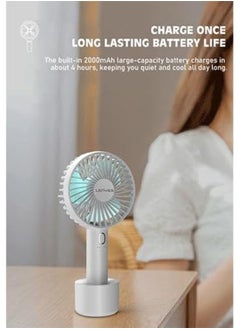 Lenyes Lenyes Portable Personal Fan, 4 Gear Settings, 4 inch Blade, 212x105x60mm, USB Charging, White  - Image 2