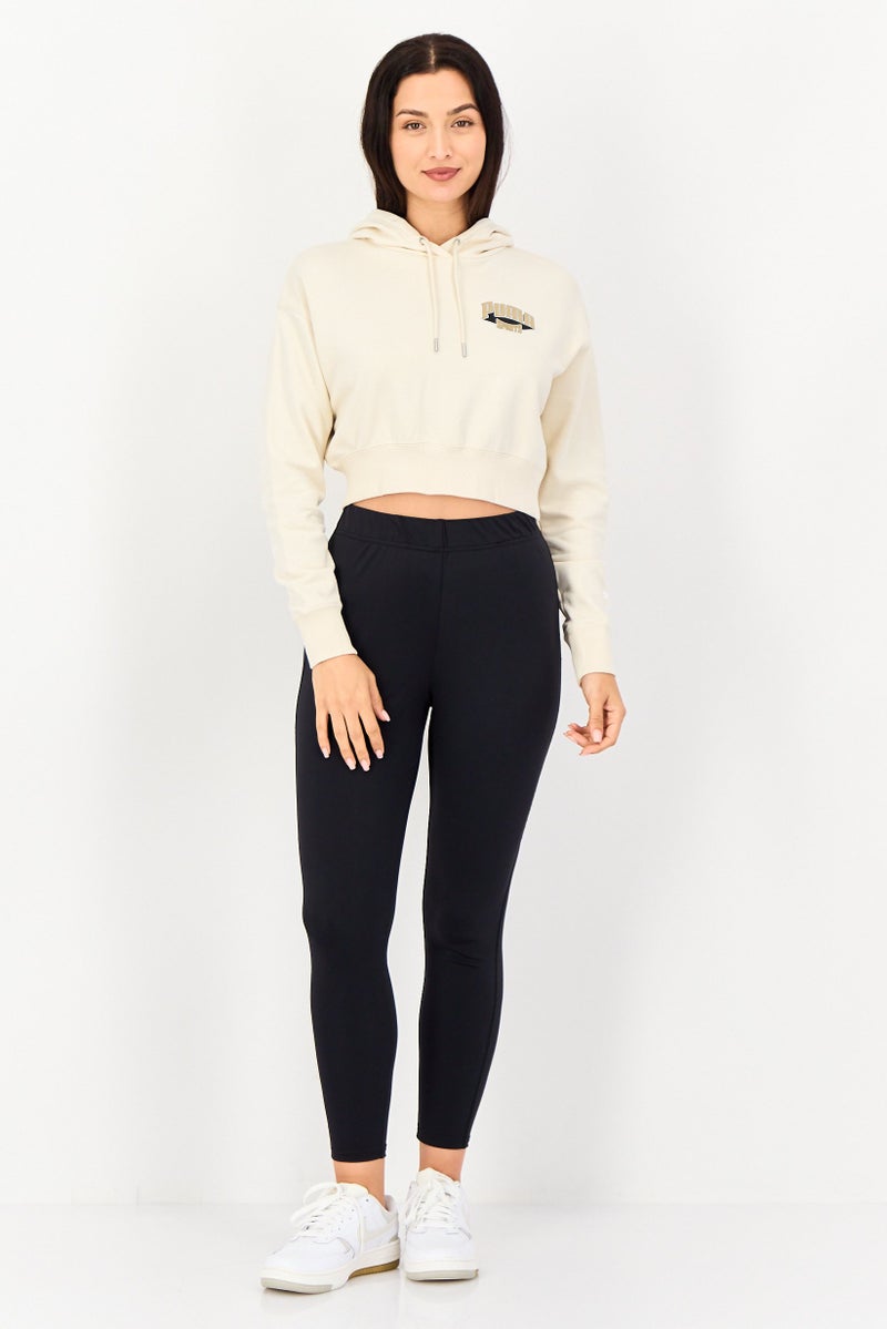PUMA Women Sportswear Fit Long Sleeve Outdoor Cropped Hoodie, Off White - Image 4