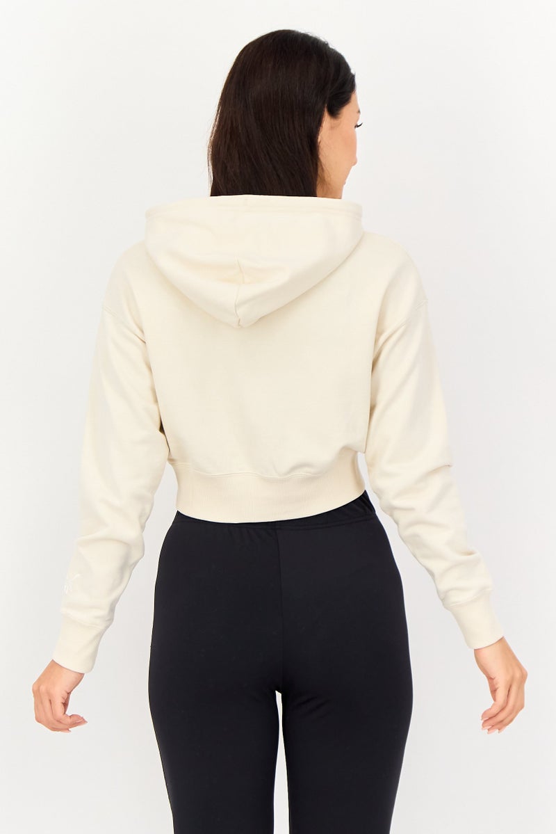 PUMA Women Sportswear Fit Long Sleeve Outdoor Cropped Hoodie, Off White - Image 3