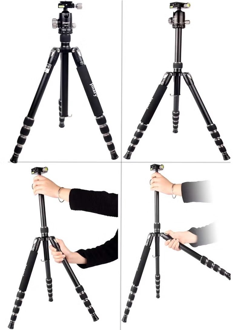 Jmary Jmary  KT225+NB36-5 Feet Height Aluminium Alloy Professional Tripod and Monopod for All DSLR Cameras  Black - Image 4