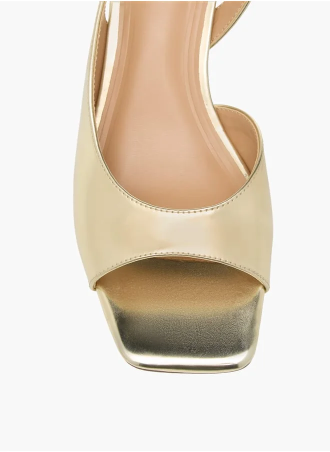 Celeste Womens Solid Slingback Sandals With Block Heels Ramadan Collection