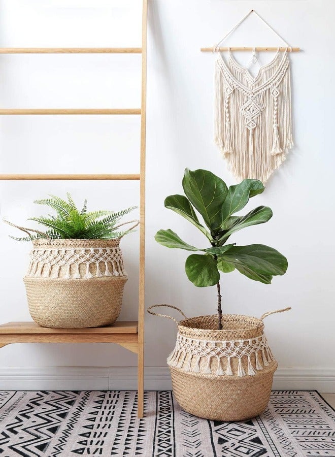 GUSGU macrame الجدار الشنق الفن النسيج بوهيميا ديكور المنزل ، هندسية جميلة الغزل نسيج الجدار الديكور ، تنطبق على بوهيميا المنزل والشقق ودور الحضانة / الطرف الديكور ، 40 سم × 65cm طويلة - Image 4