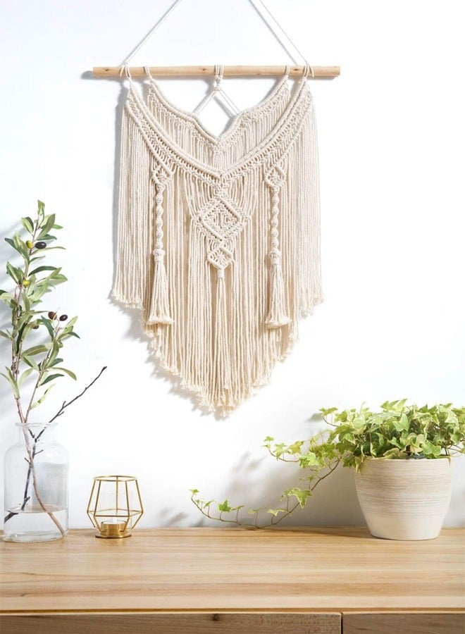 GUSGU macrame الجدار الشنق الفن النسيج بوهيميا ديكور المنزل ، هندسية جميلة الغزل نسيج الجدار الديكور ، تنطبق على بوهيميا المنزل والشقق ودور الحضانة / الطرف الديكور ، 40 سم × 65cm طويلة - Image 3