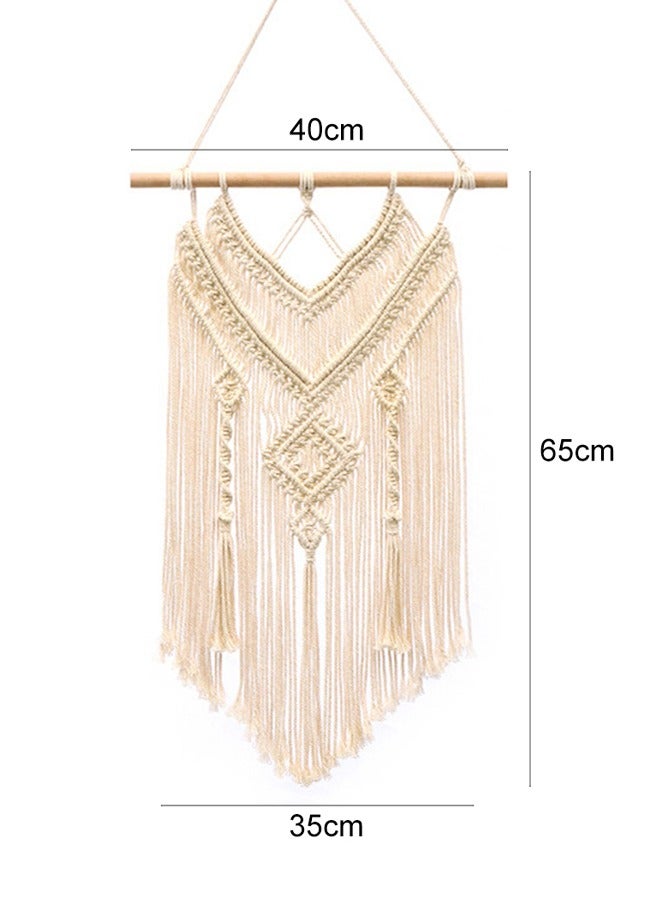 GUSGU macrame الجدار الشنق الفن النسيج بوهيميا ديكور المنزل ، هندسية جميلة الغزل نسيج الجدار الديكور ، تنطبق على بوهيميا المنزل والشقق ودور الحضانة / الطرف الديكور ، 40 سم × 65cm طويلة - Image 2