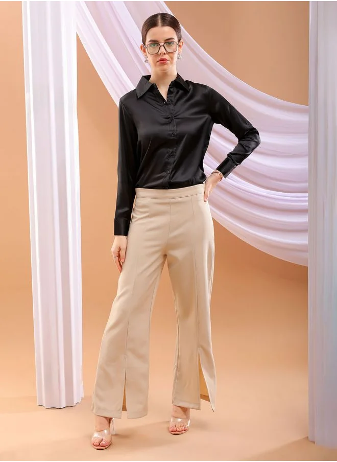 Freehand Women Slim Fit Solid Shirt