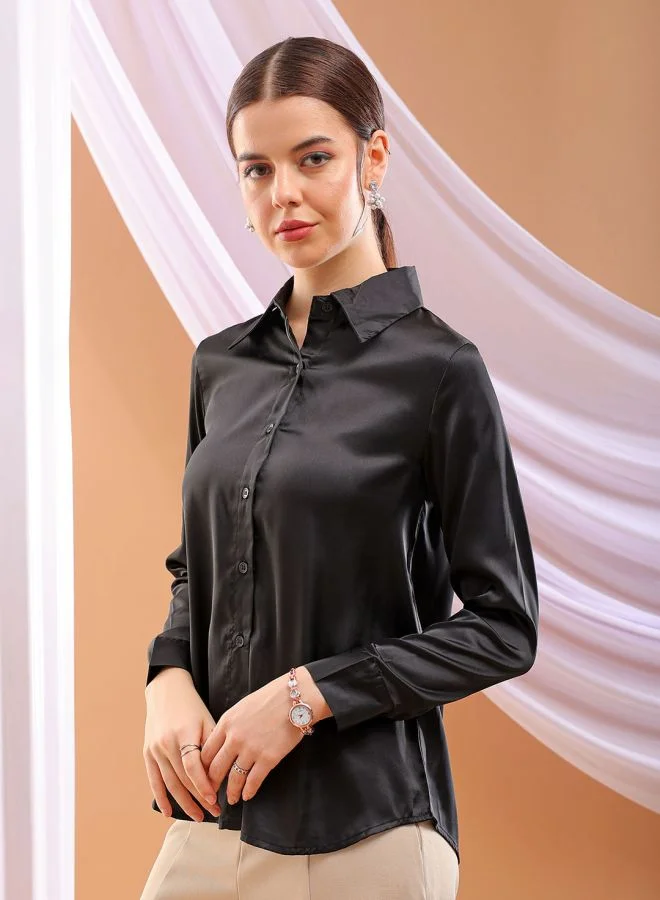 مرفوعة Women Slim Fit Solid Shirt