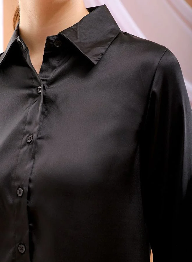 مرفوعة Women Slim Fit Solid Shirt