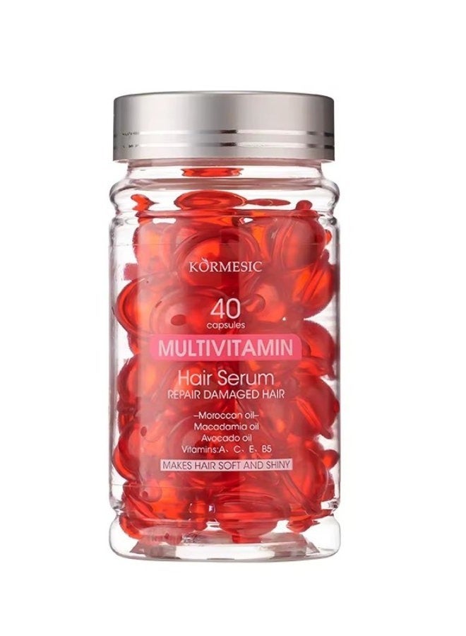 Kormesic 40Pcs Hair Multivitamin Serum Capsule Hair Treatment Serum Hair Repair Treatment Serum for Healthy Smooth & Shiny Hair Oil for Dry & Damaged Hair - Image 2