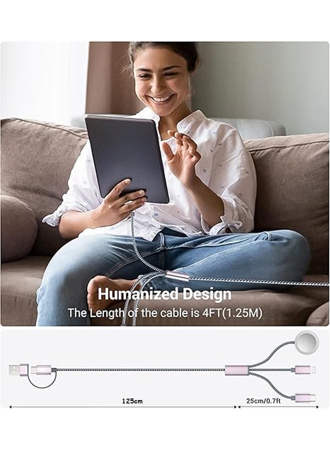 Photon 3 in 2 USB C Cable Multi Charging Cable USB C,  Apple Watch Charger/iPhone 16 Charger/ Lightning, Multi Charging Cable Cord for Camping Essentials iWatch Charger for Ultra/ SE/ 10-1&iPhone 16-12 Xbox Series X & S Batteries Chargers - Image 2