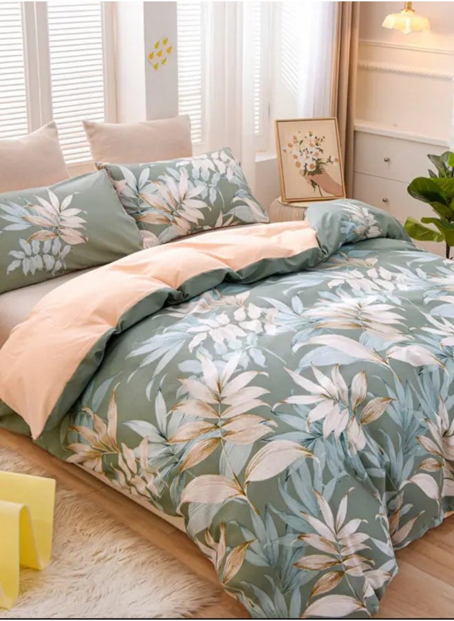 LUNA Home - King size 6 piece bedding set with green leaf pattern, very soft quality. - Image 1