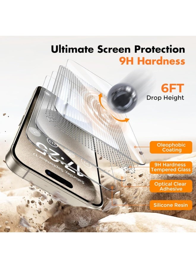 يوارب كينج واقي شاشة زجاجي لهاتف آيفون 15 برو ماكس - Image 5