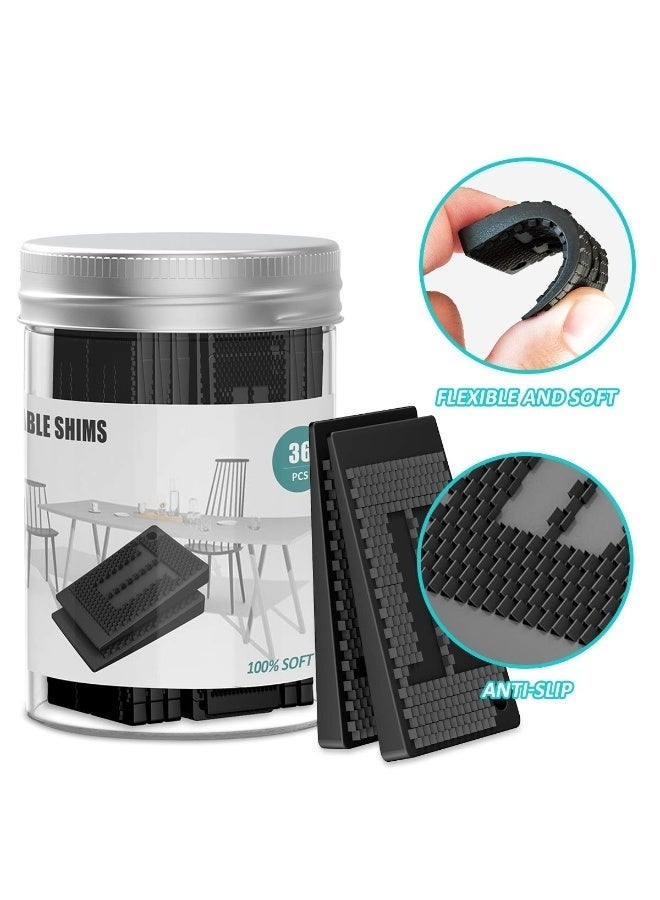 Bukela Table Shims, Durable Level Wedge for Home Improvement, High Quality Rubber Material, Non Toxic, Tasteless, Flexible, Furniture Feet Pads for Fixing Wobbly Furniture 35 Piece Jar - Image 1