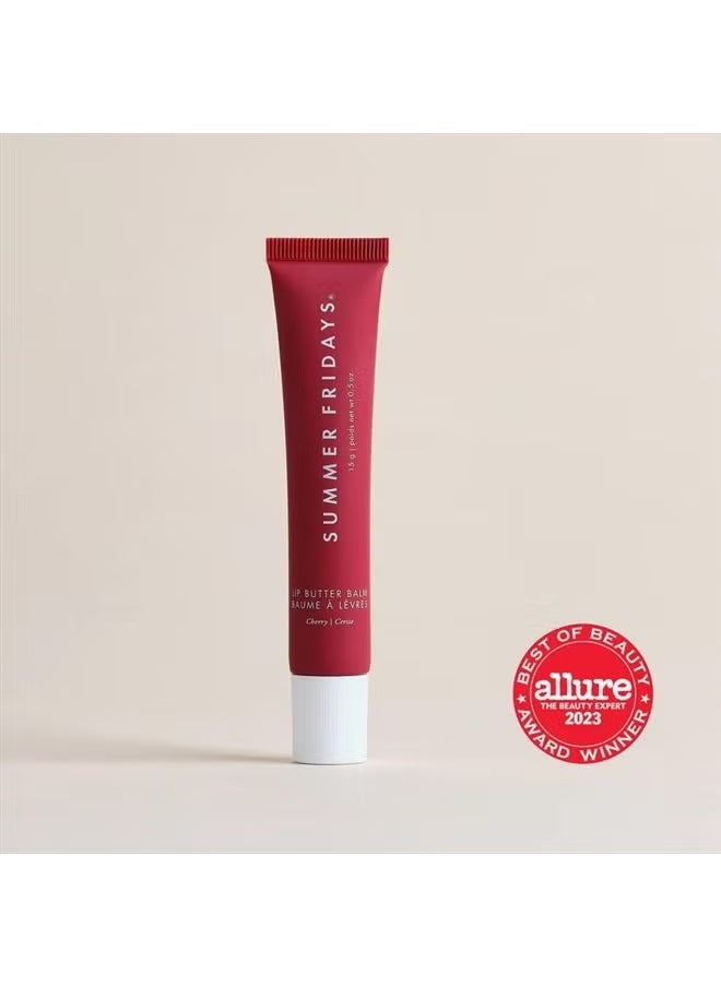 SUMMER FRIDAYS - Lip Butter Balm - Conditioning Lip Mask and Lip Balm for Instant Moisture, Shine and Hydration - Sheer-Tinted, Soothing Lip Care - Cherry (.5 Oz) - Image 1