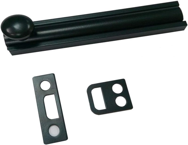 QCAA Solid Brass Surface Bolt 4", Matte Black, Made in Taiwan, 2 Pack - Image 2