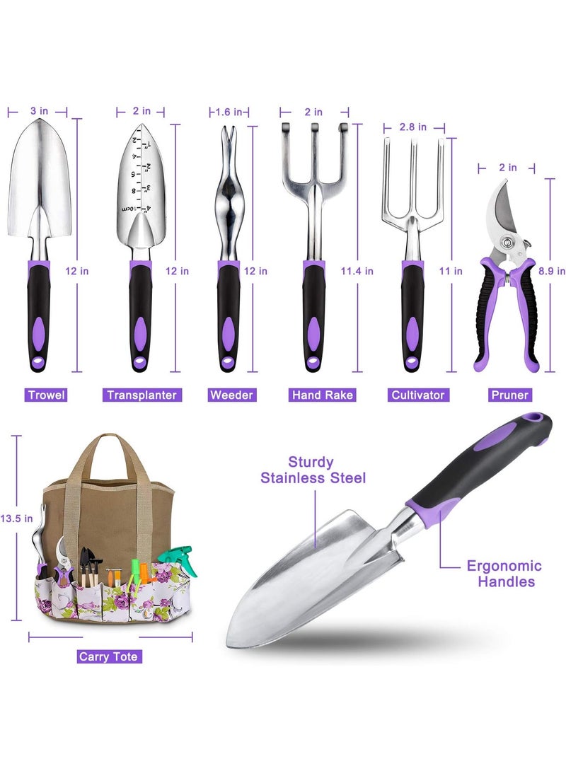 Tudoccy Garden Tools Set 83 Piece, Succulent Tools Set Included, Heavy Duty Aluminum Gardening Tools for Gardening, Non-Slip Ergonomic Handle, Durable Storage Tote Bag, Gifts for Men Women - Image 2