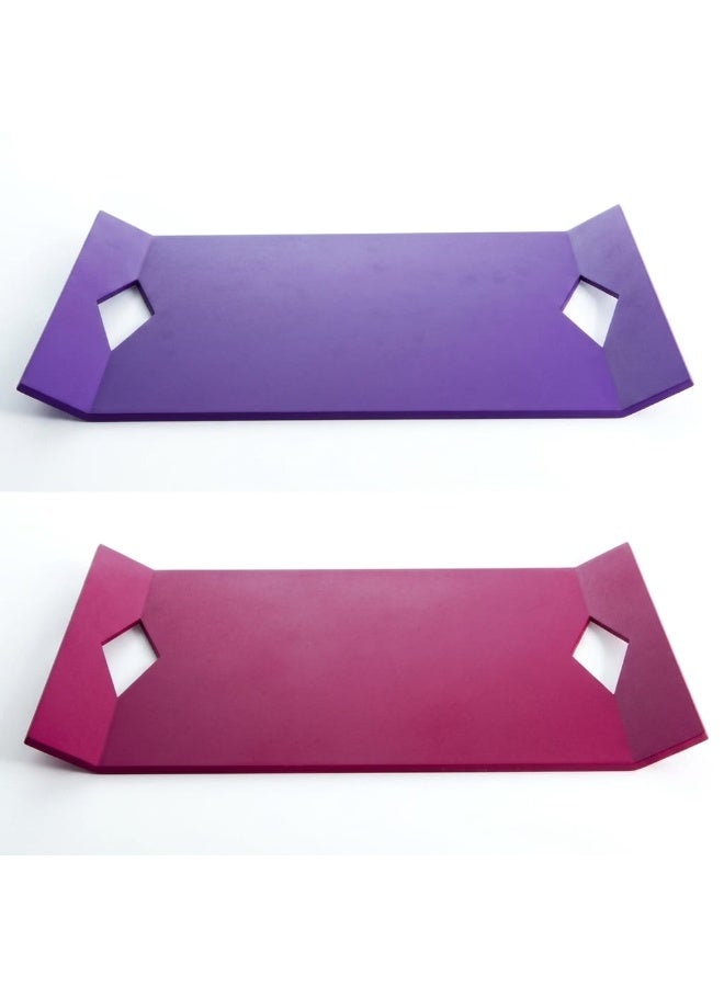 Modern Metal Serving Tray Set of 2 Pieces, Decorative Coffee and Tea Trays, Geometric Design with Matte Heat Resistant Finish, Luxury Home Decor and Table Organizer - Image 2