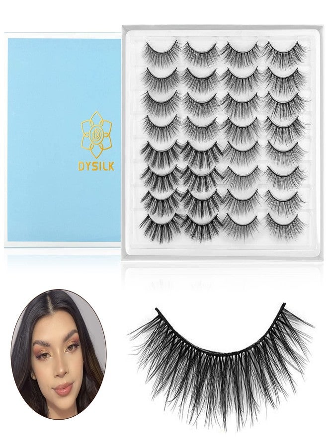 DYSILK Mink Lashes Fake Eyelashes - False Eyelashes Natural Look 16 Pairs 6D Lash 4 Styles Mixed Long Faux Fluffy Crossed Dramatic Lashes False Lashes Soft Reusable Handmade Wispy Eyelashes| No Glue - Image 2