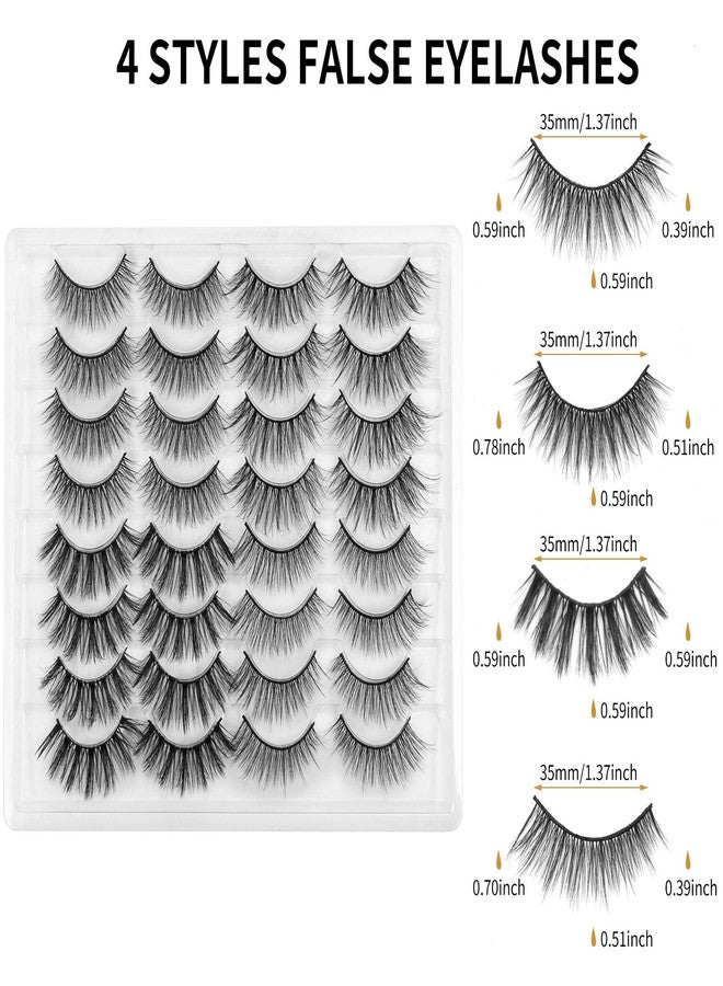 DYSILK Mink Lashes Fake Eyelashes - False Eyelashes Natural Look 16 Pairs 6D Lash 4 Styles Mixed Long Faux Fluffy Crossed Dramatic Lashes False Lashes Soft Reusable Handmade Wispy Eyelashes| No Glue - Image 4
