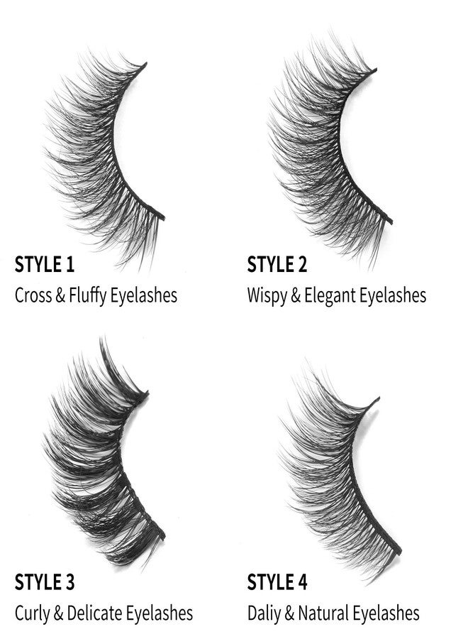 DYSILK Mink Lashes Fake Eyelashes - False Eyelashes Natural Look 16 Pairs 6D Lash 4 Styles Mixed Long Faux Fluffy Crossed Dramatic Lashes False Lashes Soft Reusable Handmade Wispy Eyelashes| No Glue - Image 3