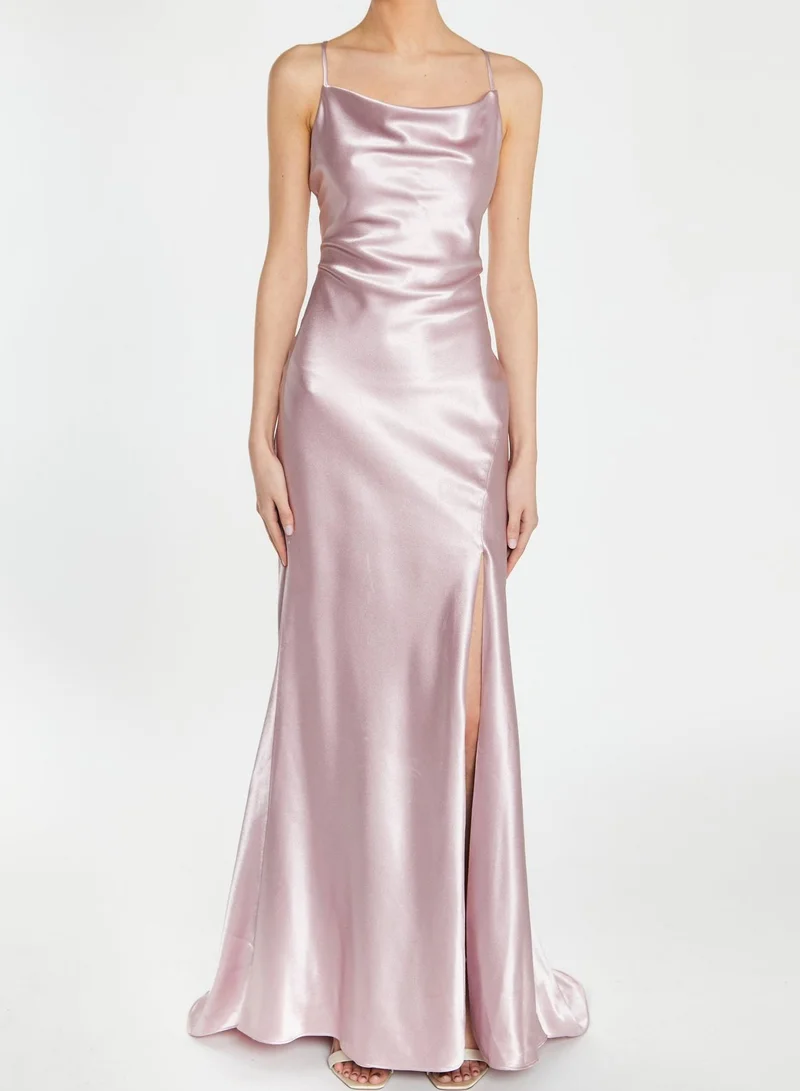 ترو ديكادينس Pippa Dusty Pink Bridesmaid Cowl-Neck Slip Dress