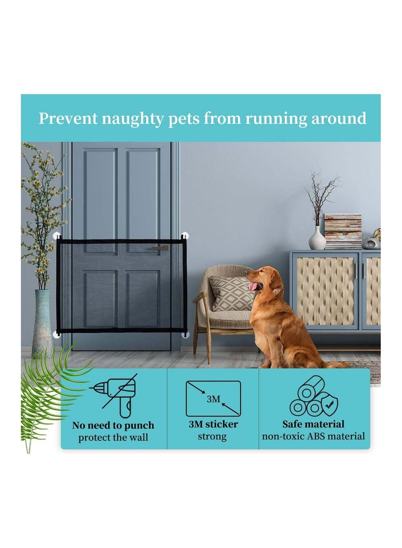 SYOSI بوابة الحيوانات الأليفة السحرية داخلية وخارجية قابلة للسحب للكلاب مع شبكة أمان قابلة للطي للمنزل توفر مساحة آمنة للعب والراحة 110*72 سم - Image 3