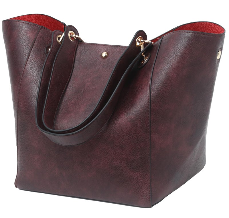 sqlp Large Work Tote Bag for Women Designer Purses and Handbags Big Bucket bags Ladies Travel Crossbody Purse Crimson - Image 1