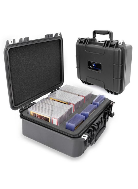 Graded Card Storage Box Compatible With 40+ Bgs Psa Sports Trading Cards With Top Loader Card Storage Case Front Compartment, Waterproof Graded Card Case For Slabs And Toploaders