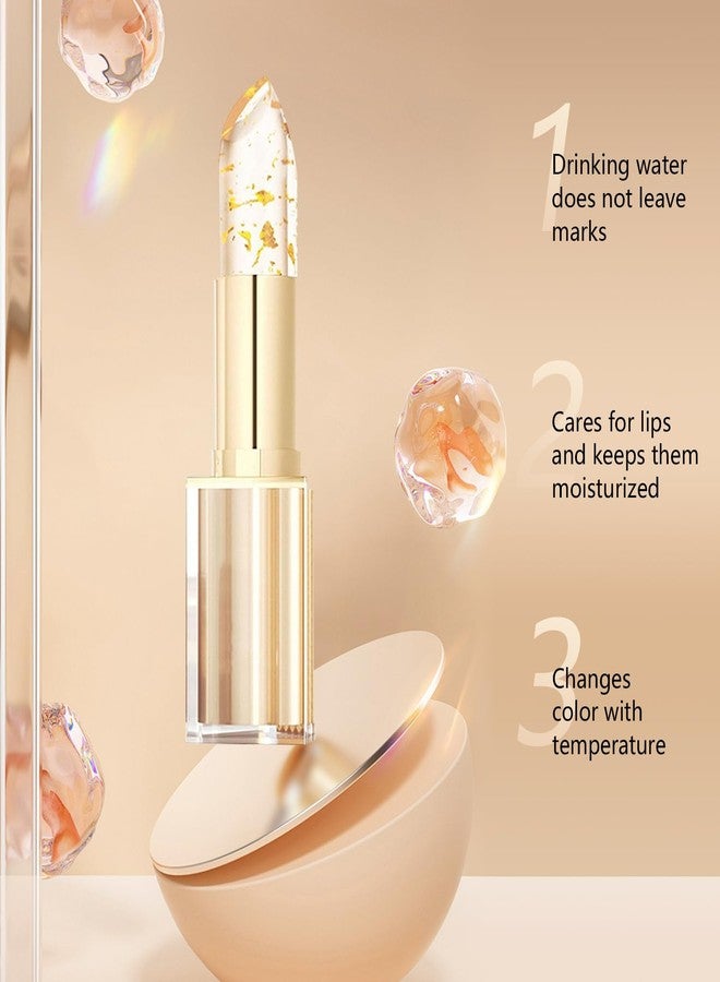 EOIRULA 2PCS Transferproof Color Changing Lipstick, Gold Crystal Ph Lipstick Color Changing, Clear Lip stick That Changes Color for Women, Long Lasting 24 Hours Moisturizing Glossy Shine Lip Gloss - Image 4