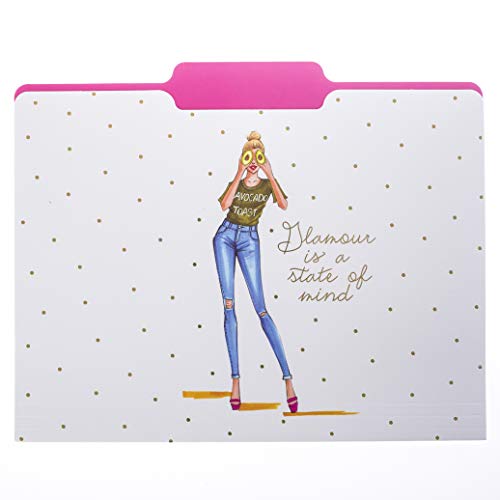 Graphique "Rong Rong Divas" File Folder Set – File Set Includes 9 Folders and 3 Unique Go-Getter Designs, Embellished w/Gold Foil on Durable Triple-Scored Coated Cardstock - Image 3
