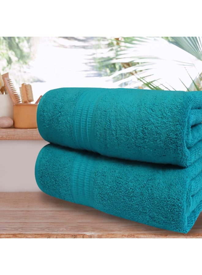 Bliss Casa Bath Towels (2 Pack, 80 x 160 cm) - 650 GSM Bathroom Towel Set - 100% Cotton 20/D Ring Spun Luxury Towels Set Highly Absorbent, Quick Dry and Soft Feel Bathroom Towels - Image 3