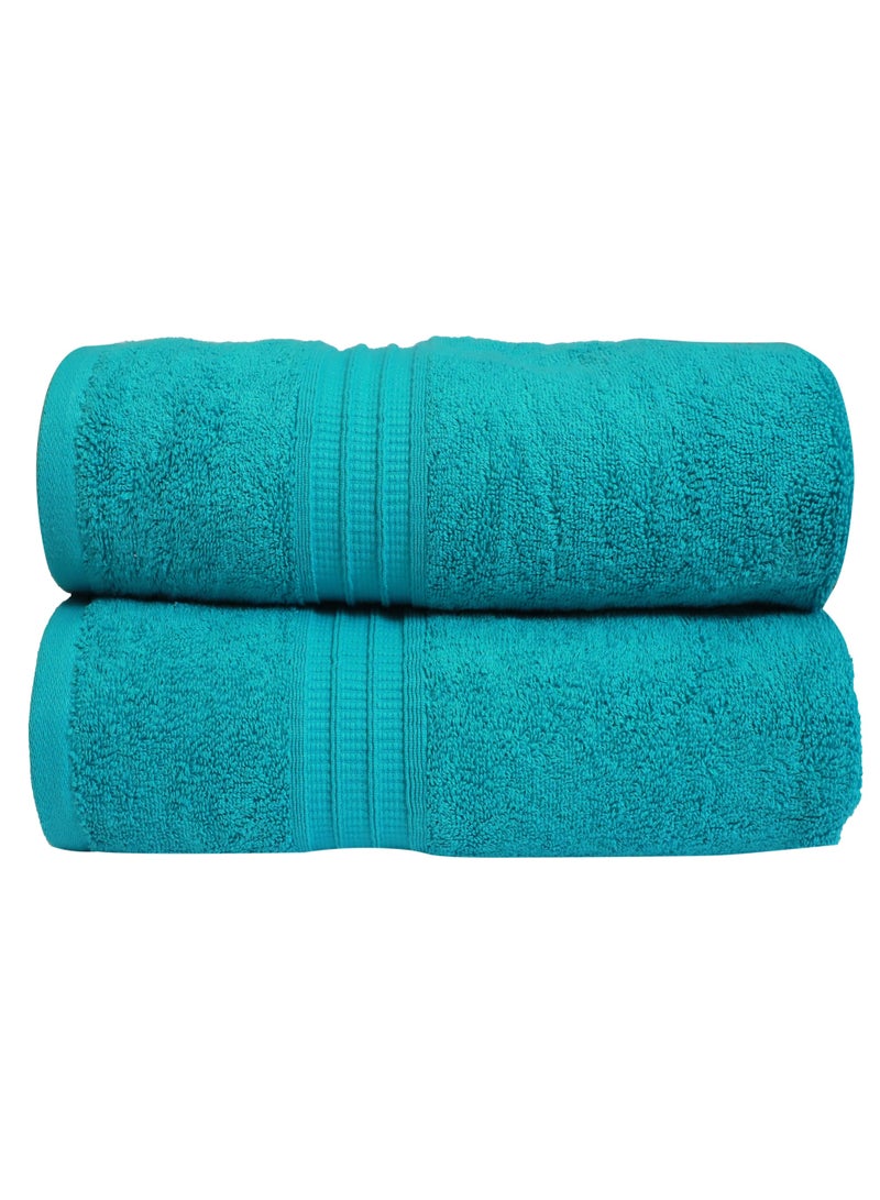 Bliss Casa Bath Towels (2 Pack, 80 x 160 cm) - 650 GSM Bathroom Towel Set - 100% Cotton 20/D Ring Spun Luxury Towels Set Highly Absorbent, Quick Dry and Soft Feel Bathroom Towels - Image 1