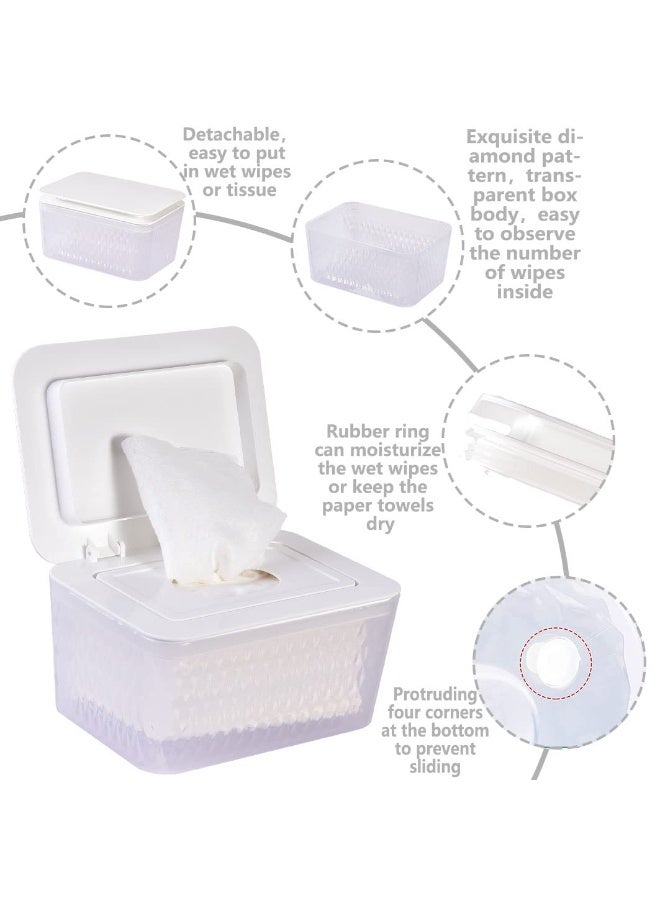 Umtiti Wipes Dispenser & Pouch/Tissue Bag, Wipes/Tissue Case with Moisture Seal & Non-Slip Feet, Dustproof Container (2WH+2Panda) - Image 4