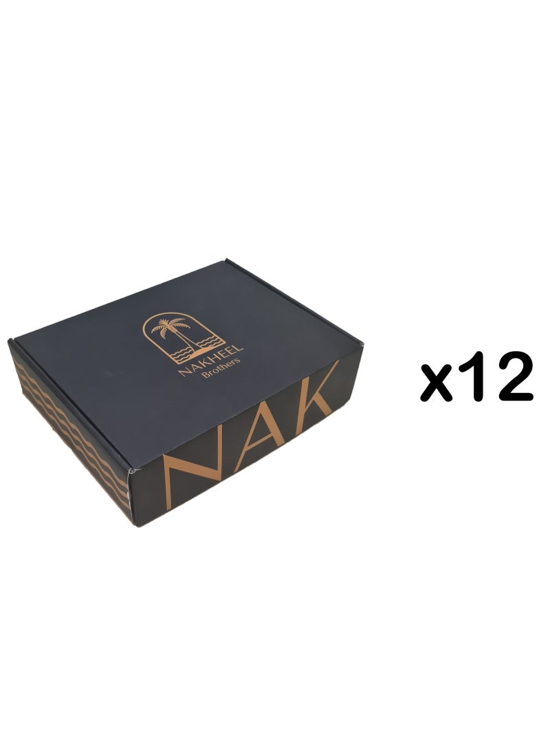 nak Pack of 12 Thick Durable Gift Packing Boxes 25x20x7cm - Image 1