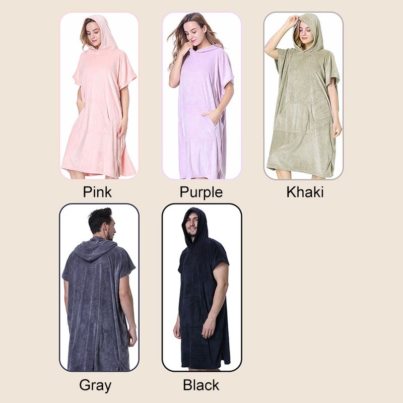Bathrobe Swimming Quick Dry Cape Fleece Robe Surfing Diving Hooded Bath Towel Beach Poncho Windproof and Warm House Robes for Men Women - Image 4
